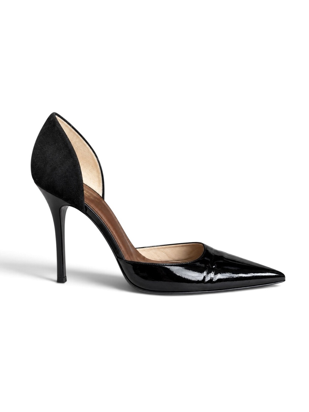 Kenneth Cole New York Black Patent Leather Suede Pointed Toe Pumps Size 8.5